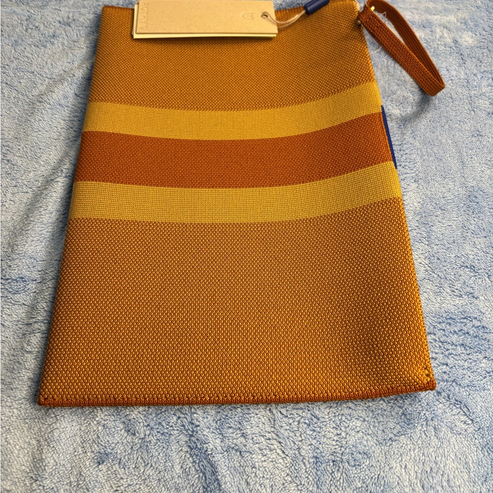 Rothy's Vibrant Orange and Tan Pouch - Picture 3 of 4